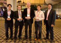The Printed Electronics Europe 2013 Award winners with IDTechEx CEO Raghu Das